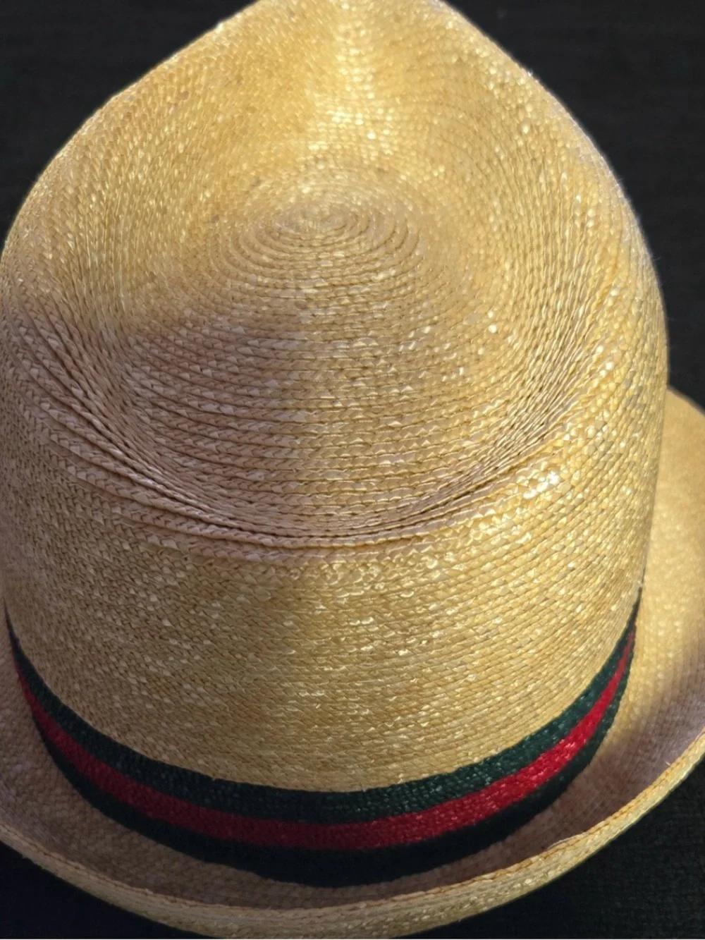 Gucci Natural Straw Fedora with Black Interior Band